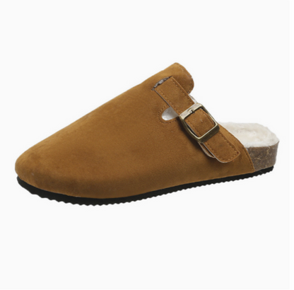 Suede Fur Clog Slippers