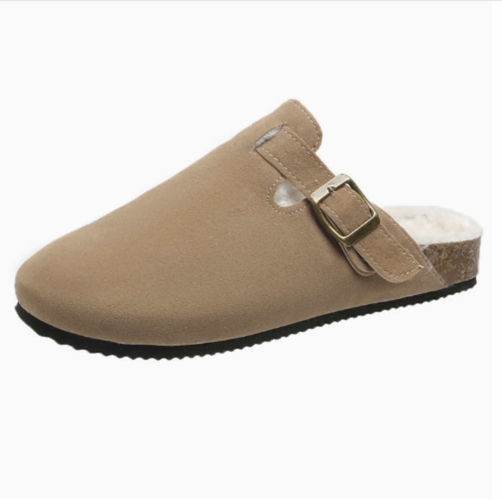 Suede Fur Clog Slippers