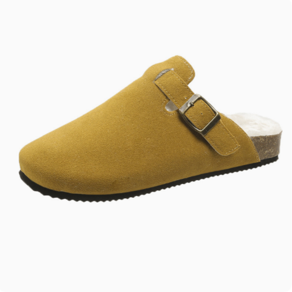 Suede Fur Clog Slippers