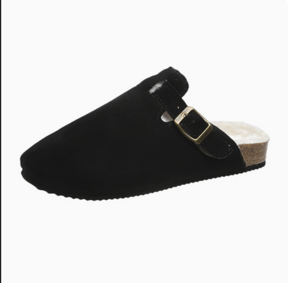 Suede Fur Clog Slippers