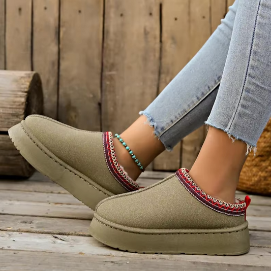 Cozy Suede Slip-on Fur Boots