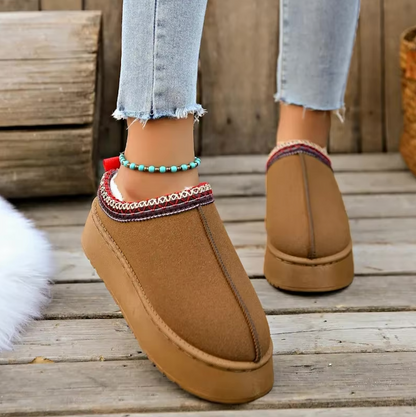 Cozy Suede Slip-on Fur Boots