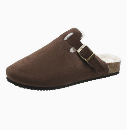 Suede Fur Clog Slippers