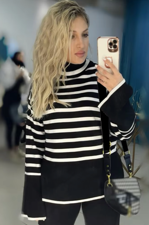 Stella Turtleneck Stripped Sweater